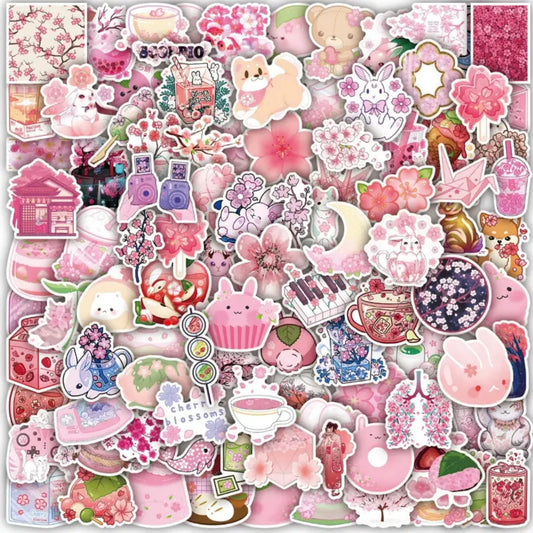 100 Cherry Blossom Flowers Stickers