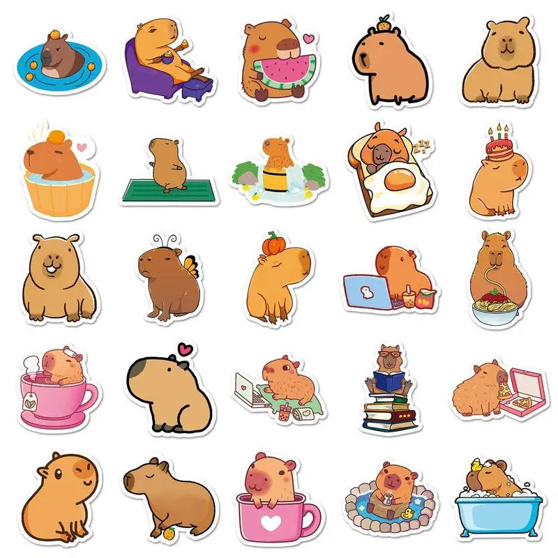 50 Capybara Stickers